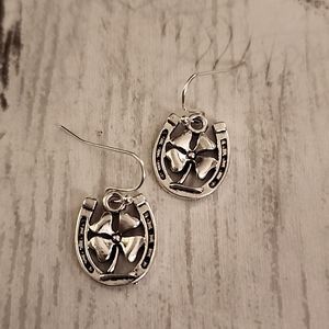 LUCKY Horshoe 4 leaf Clover 🍀 Earrings Quality Alloy Irish